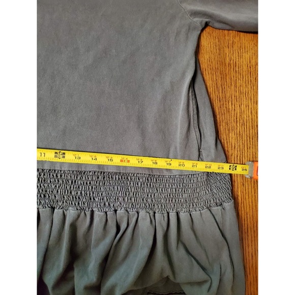 NWT Miou Muse Tunic Dress Babydoll Open Back Long Sleeve Sweatshirt Gray Pleated - Picture 9 of 11